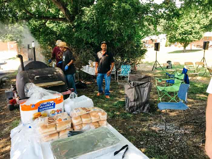 Grilling burgers and hot dogs