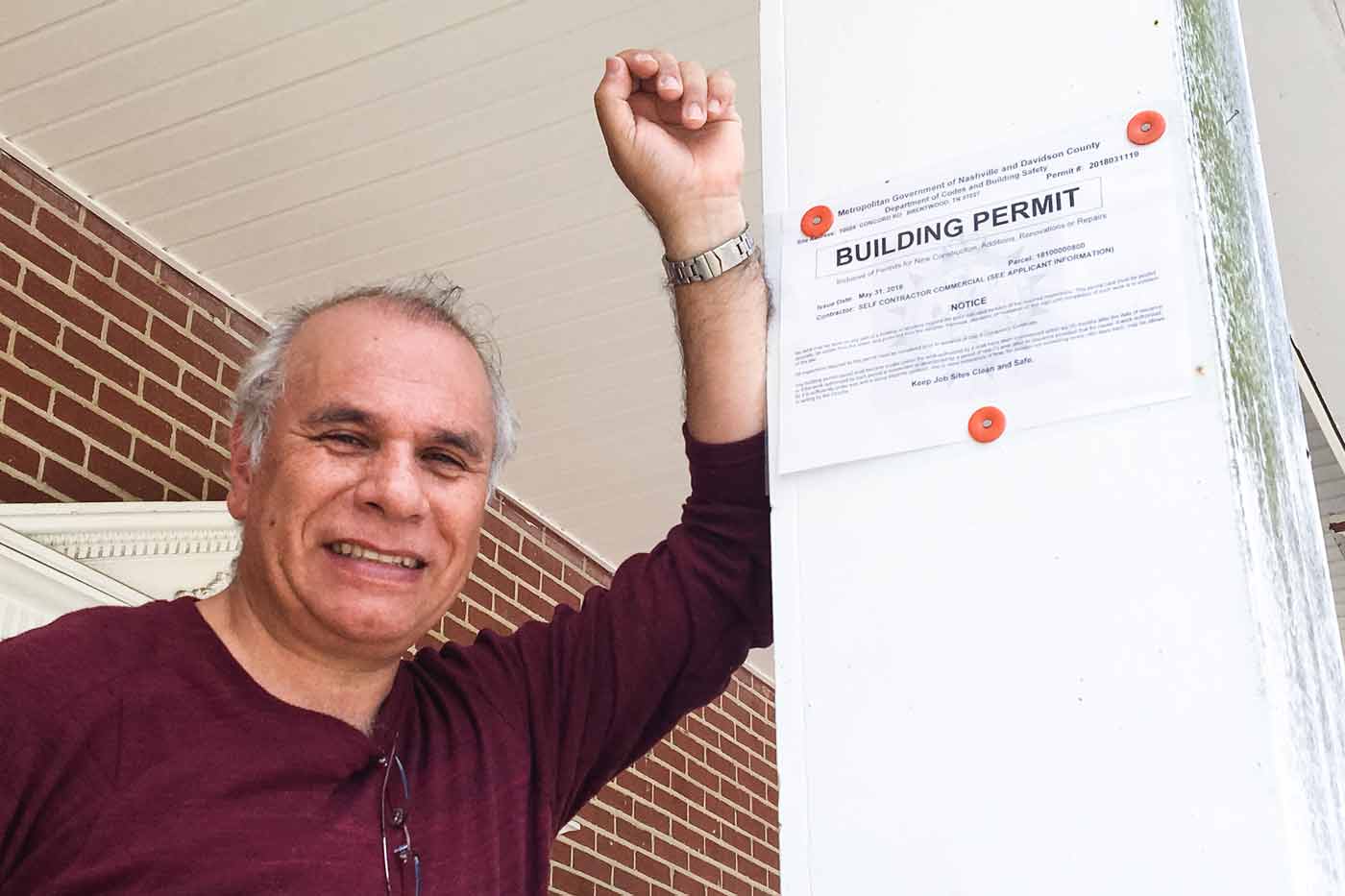 Pastor German Castro and the church's long-awaited building permit